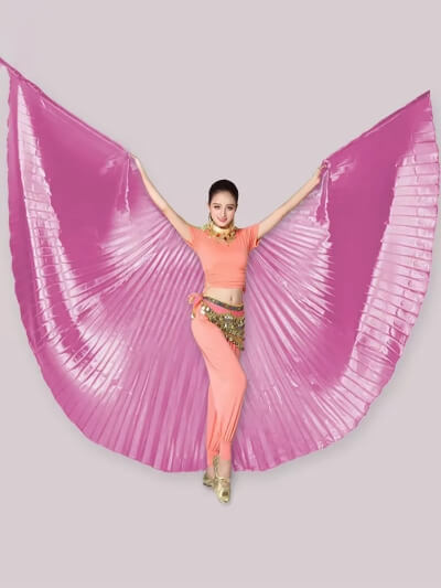 Фото: Плиссированные крылья для восточных танцев Isis на рост 150-175см, розовые-2 Плиссированные крылья для восточных танцев Isis на рост 150-175см, розовые-2