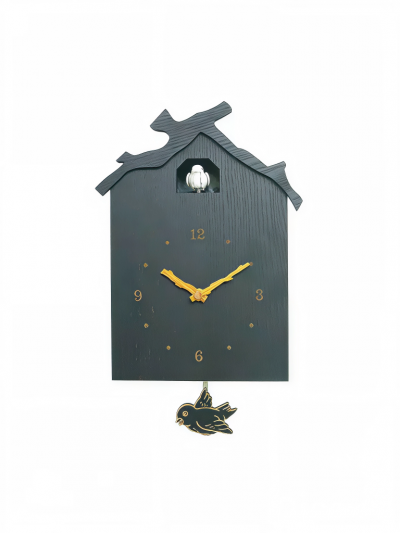 Фото: Часы настенные с кукушкой и маятником Clocker KuKuOne, деревянные, черные-1 Часы настенные с кукушкой и маятником Clocker KuKuOne, деревянные, черные-1